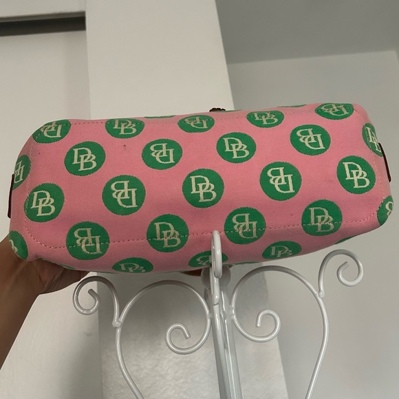 Dooney & Burke Sig. Pink & Green Polka Dot Handbag - Picture 6 of 13